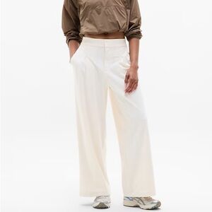 Athleta Cream Wide-Leg Pants